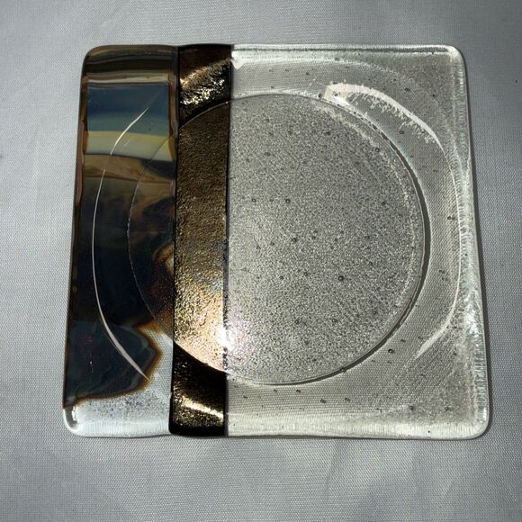 Fused Art Glass Square 4" Coasters (Set of 4) - Picture 5 of 6